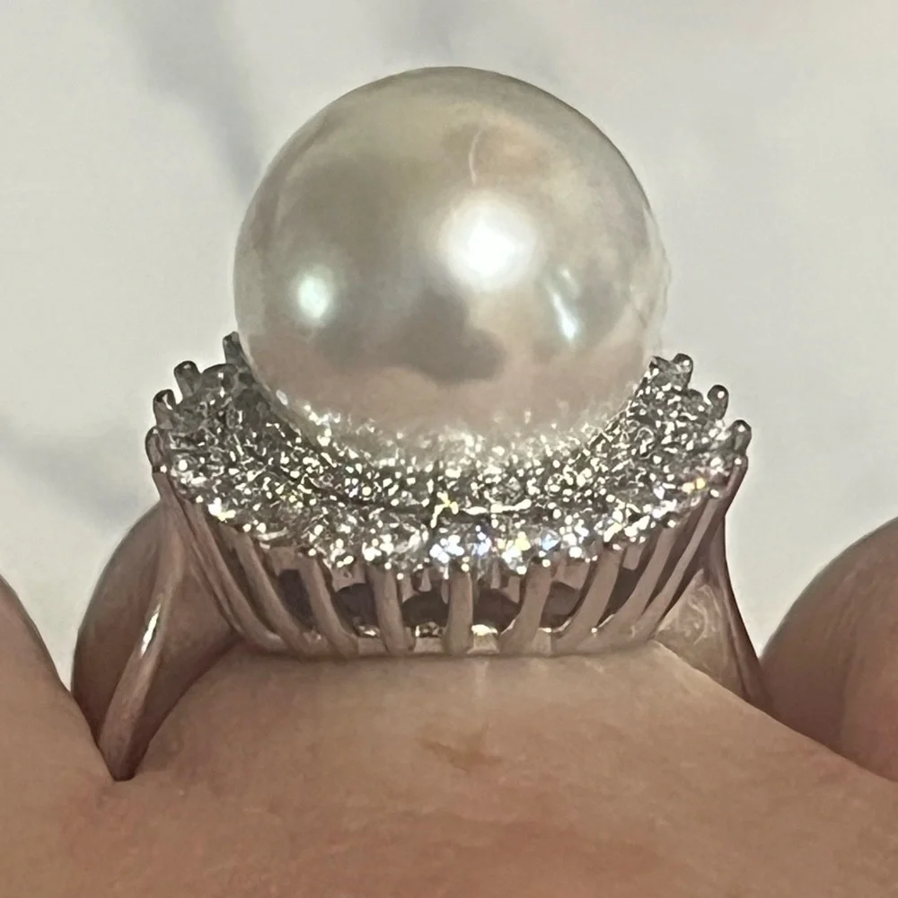 White Pearl Cocktail Ring